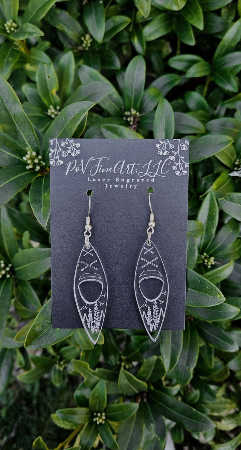 PNW Kayak Clear Acrylic Earrings