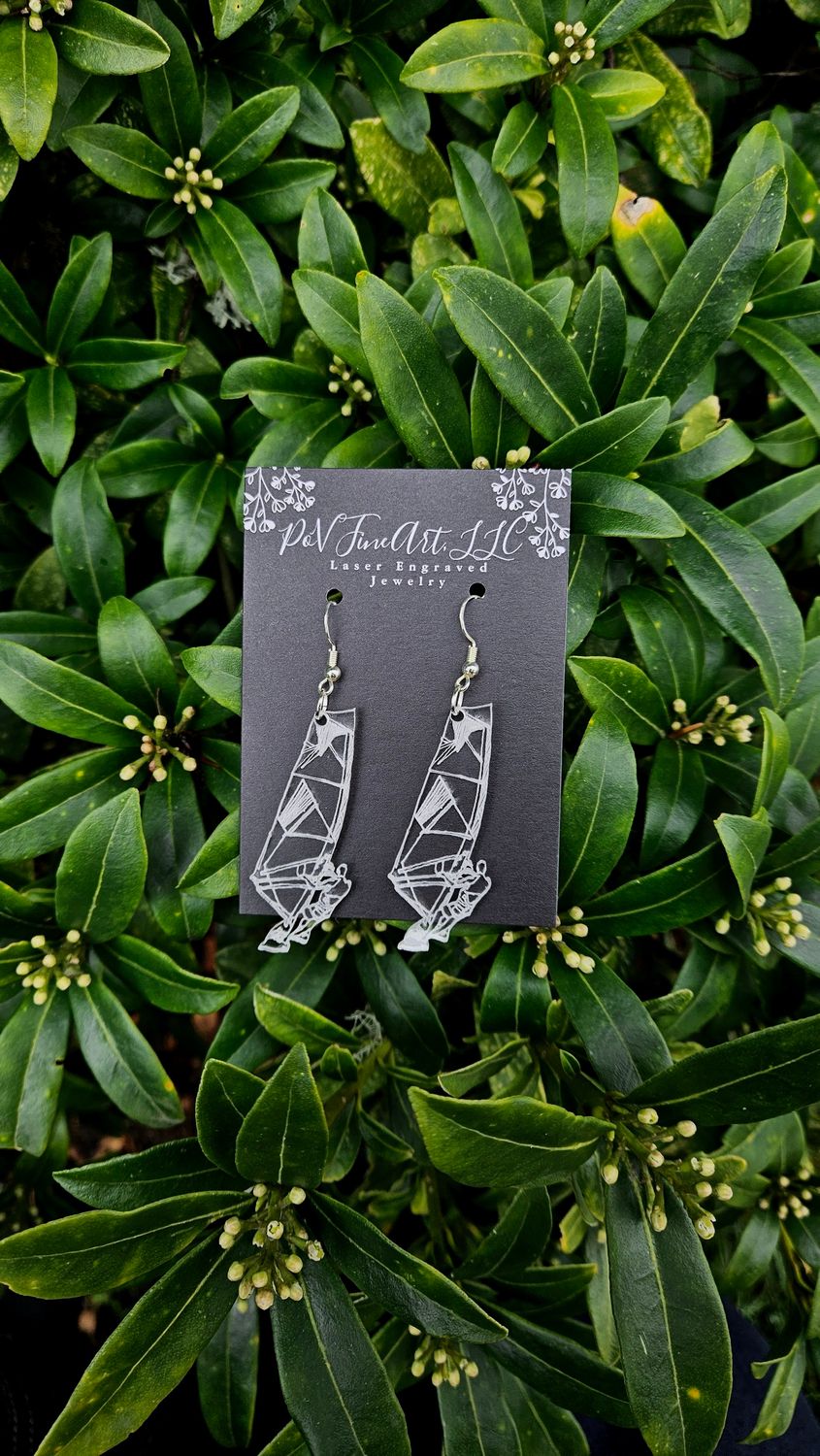 Windsurfer Clear Earrings