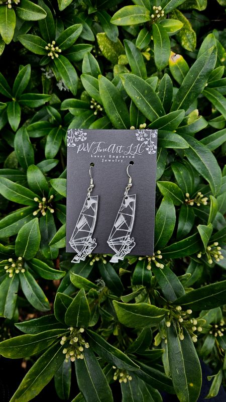 Windsurfer Clear Earrings