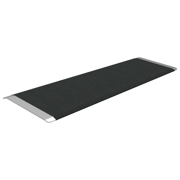 EZ-ACCESS TRANSITIONS Portable Stand Alone Non Slip High Strength Aluminum Angled Entry Plate Threshold Ramp with Pre Drilled Slots
