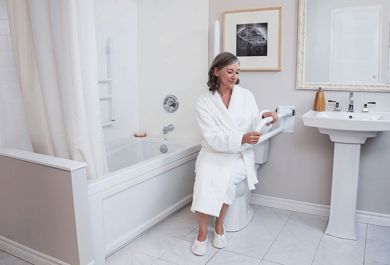 Healthcraft Products PT Rail Left Side: Fold Down Bathroom Safety Rails