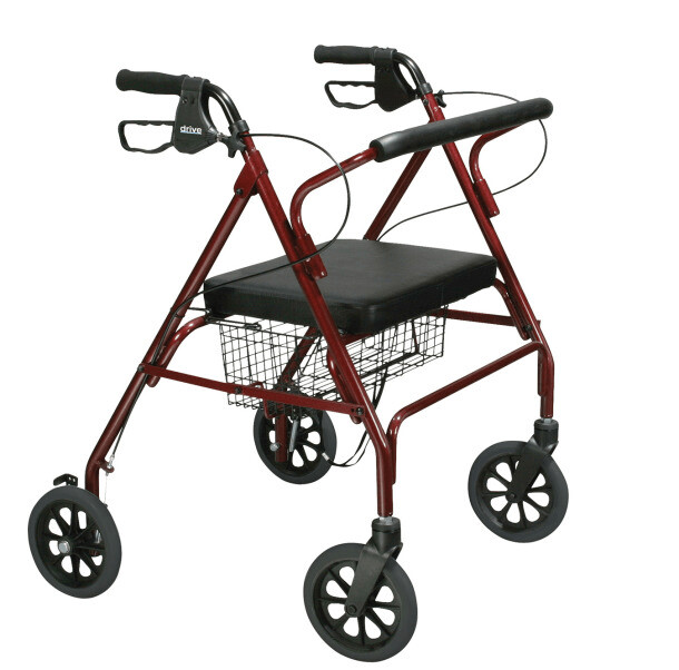 Drive Go-Lite Bariatric Steel Rollator, Blue and Red