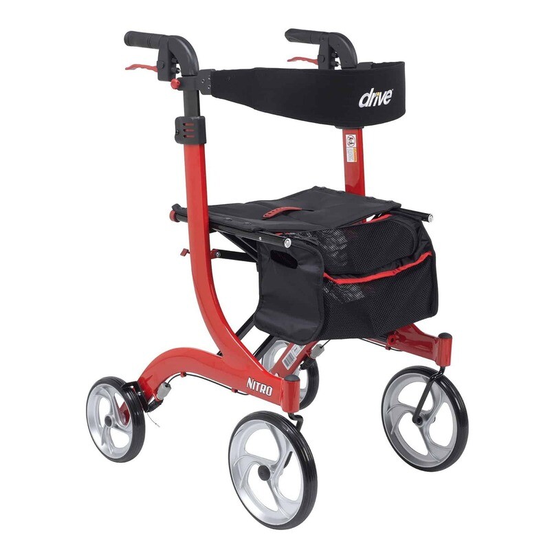 Drive Medical Nitro - RTL10266- Tall Aluminum 4-Wheel Rollator