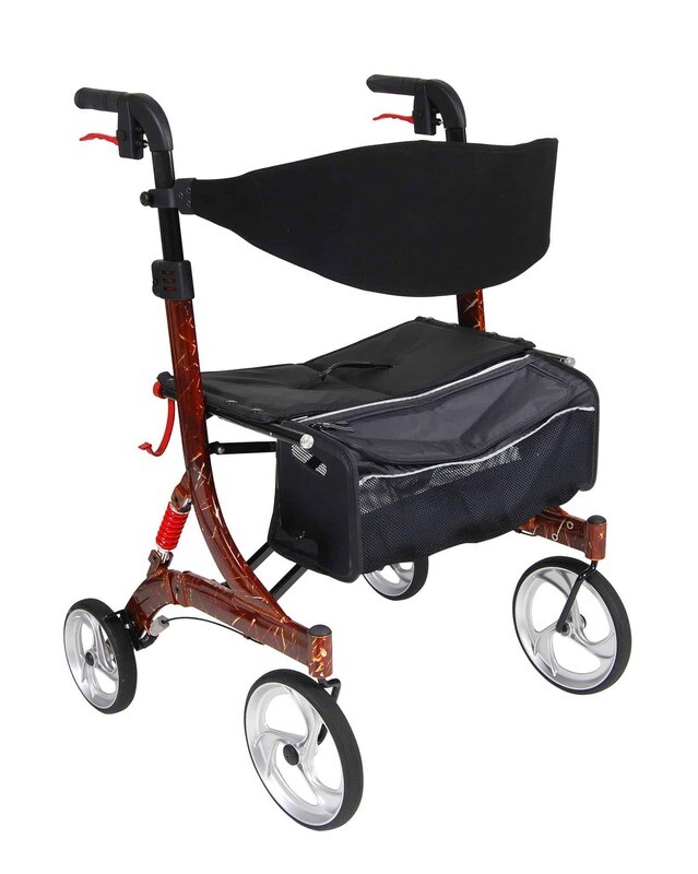 Drive Medical 10266HD-BK Nitro Heavy Duty Foldable Rollator Walker with Seat