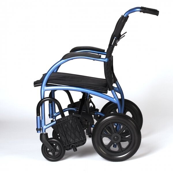 Strongback Excursion 12S+AB Lightweight Folding Wheelchair for Adults and Seniors - Transport Chair with Built-in Adjustable Lumbar Support; 18 Strongback Excursion 12S+AB Lightweight Folding Wheelchair for Adults and Seniors - Transport Chair with Built-in Adjustable Lumbar Support; 18" Seat (12" Rear Wheels