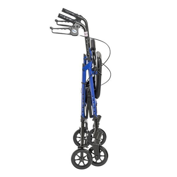 Drive Medical RTL10261RD Foldable Rollator Walker with Seat - Adjustable Handles and Seat