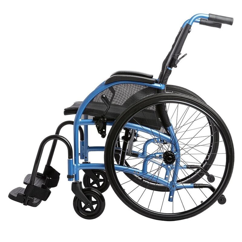 Comfort Strongback 24 Lightweight Folding Wheelchair for Seniors and Adults- for up to 300 Lbs - Transport Chair with Built-in Adjustable Lumbar Support - 18 Comfort Strongback 24 Lightweight Folding Wheelchair for Seniors and Adults- for up to 300 Lbs - Transport Chair with Built-in Adjustable Lumbar Support - 18" Seat