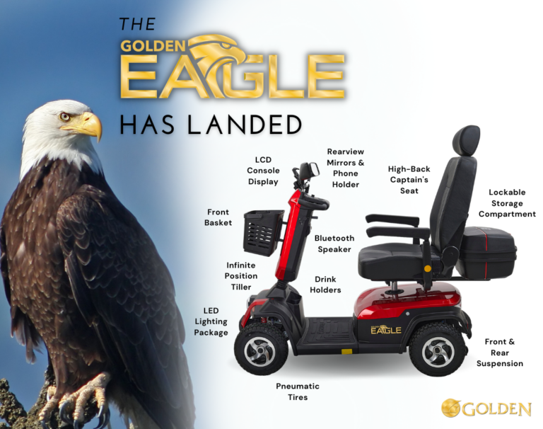 Golden Technologies Eagle Heavy Duty All-Terrain Outdoor Mobility Scooter - 23 Mile Range