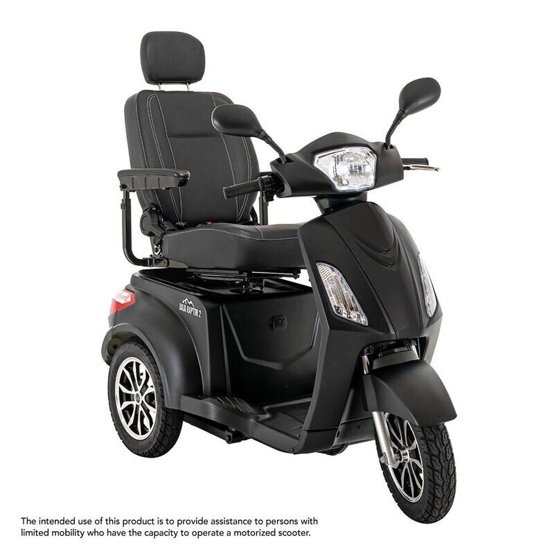 Pride Mobility Baja Raptor 2 3-Wheel Scooter - Comfort Mobility for Adults, 400 Lbs Weight Capacity, 75 Ah Battery, Matte Black(Shroud 7 Colors), 20 Pride Mobility Baja Raptor 2 3-Wheel Scooter - Comfort Mobility for Adults, 400 Lbs Weight Capacity, 75 Ah Battery, Matte Black(Shroud 7 Colors), 20"x18" Seat Size - BA300