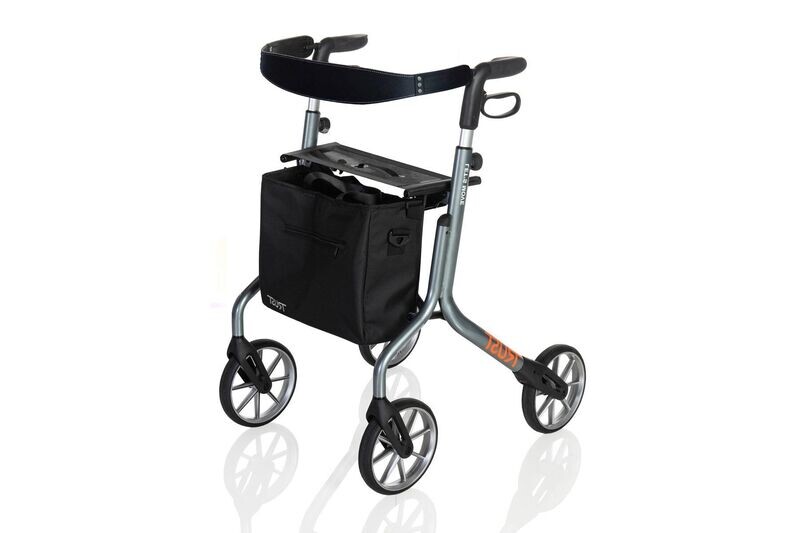 Stander Let's Move Rollator, Lightweight Four Wheel Euro-Style Walker with Seat and Locking Brakes, Foldable Rolling-Walker for Seniors by Trust Care, Gray Stander Let's Move Rollator, Lightweight Four Wheel Euro-Style Walker with Seat and Locking Brakes, Foldable Rolling-Walker for Seniors by Trust Care, Gray