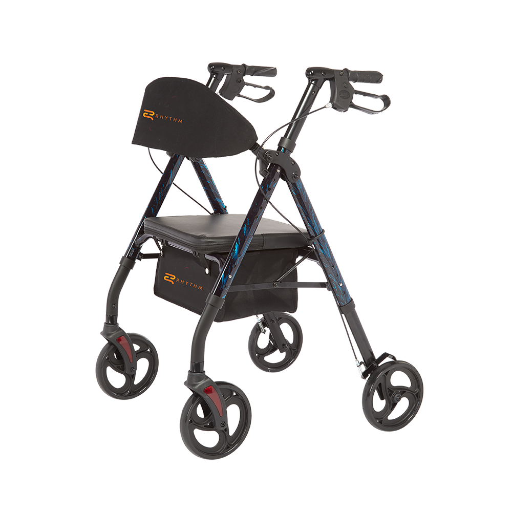 ROYAL DELUXE UNIVERSAL - ALUMINUM 4 WHEEL ROLLATOR WITH UNIVERSAL HEIGHT ADJUSTMENT