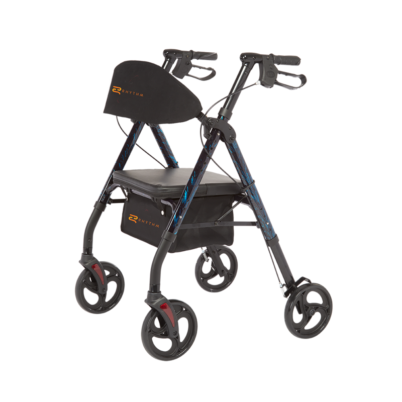 Rhythm Healthcare Royal Deluxe Universal Aluminum 4 Wheel Rollator