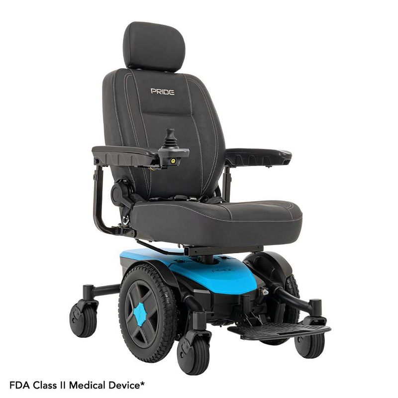 Pride Jazzy EVO 613 - Mid Wheel Drive, Motorized Electric Wheelchair, 300 lbs. WC, Up to 5.1 MPH, 14 or 17.4 Miles Range Per Charge