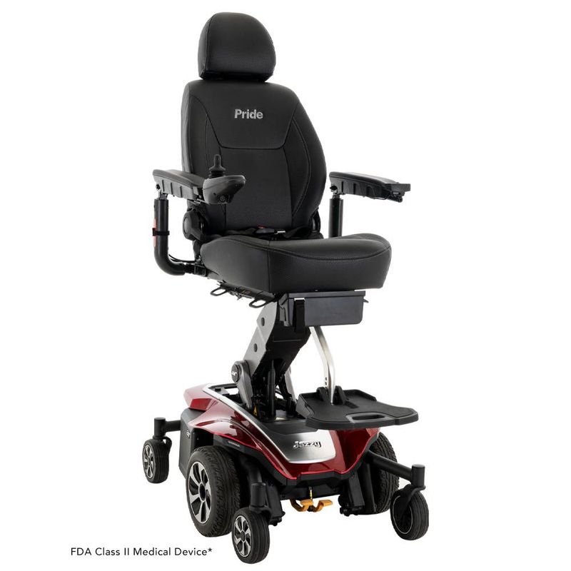 Pride Jazzy Air 2 - Group 2 Power Chair with U-1 Batteries, Mid Wheel Drive, Motorized Electric Wheelchair, 300 lbs. WC, Up to 4 MPH, 16.8 Miles Range Per Charge