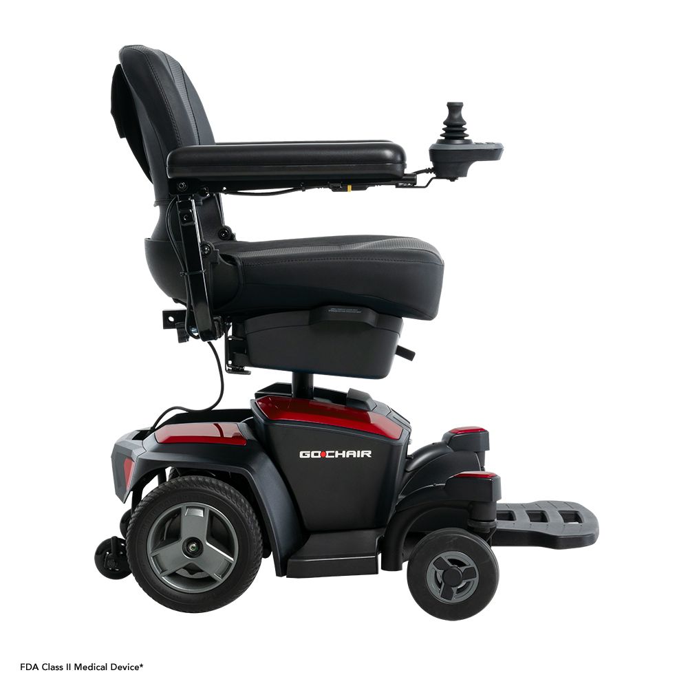 Pride Go Chair - Rear Wheel Drive, Portable, Travel, Motorized Electric Wheelchair, 300 lbs. WC, Up to 3.8 MPH, 8.6 or 13.2 Miles Range Per Charge