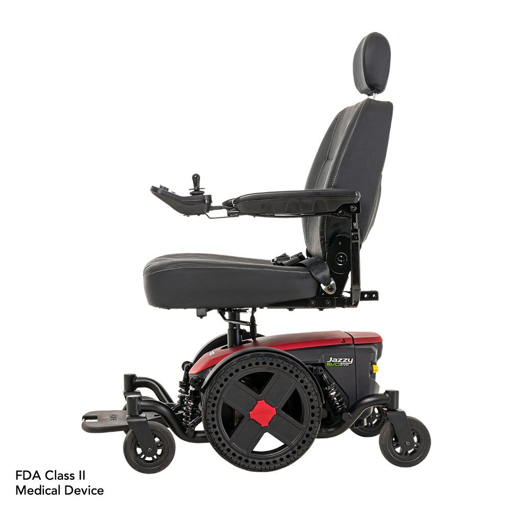 Pride Jazzy EVO 614 HD - Power Chair, Heavy-Duty Two-Motor, in-line, Mid Wheel Drive, Motorized Electric Wheelchair, 450 lbs. WC, Up to 4.88 MPH