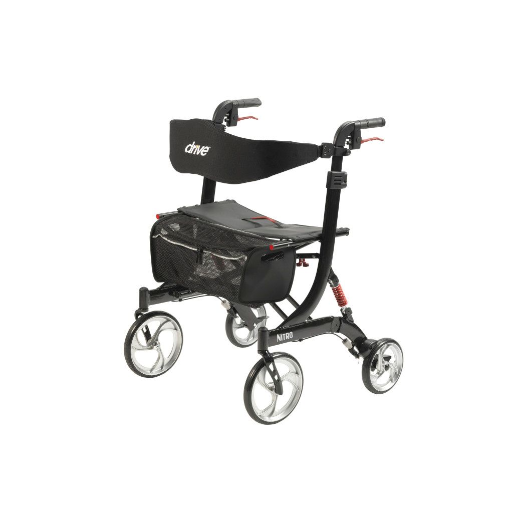 Drive Nitro HD - Heavy Duty Foldable Rollator Walker with Seat - 10266HD