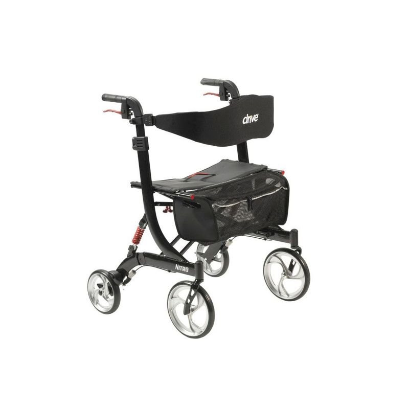 Drive Nitro HD - Heavy Duty Foldable Rollator Walker with Seat - 10266HD