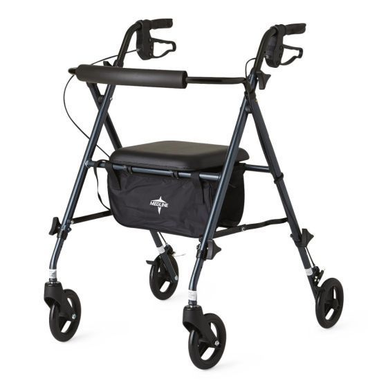 Medline Ultralight Rollator - with 6" Wheels - MDS86825SLB
