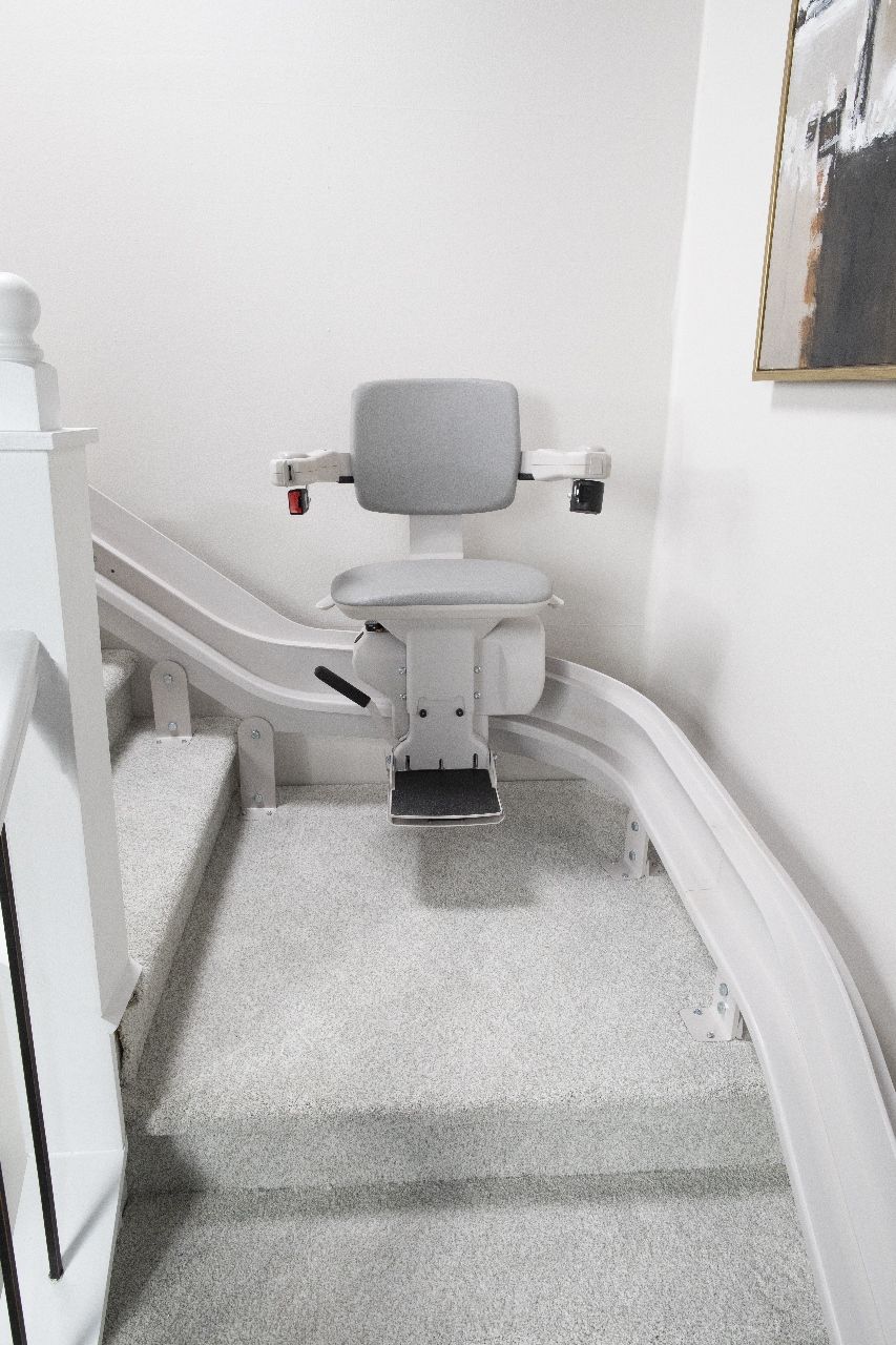 Bruno Elite Indoor Curved Stairlift CRE-2110, 400 lb Lift Capacity