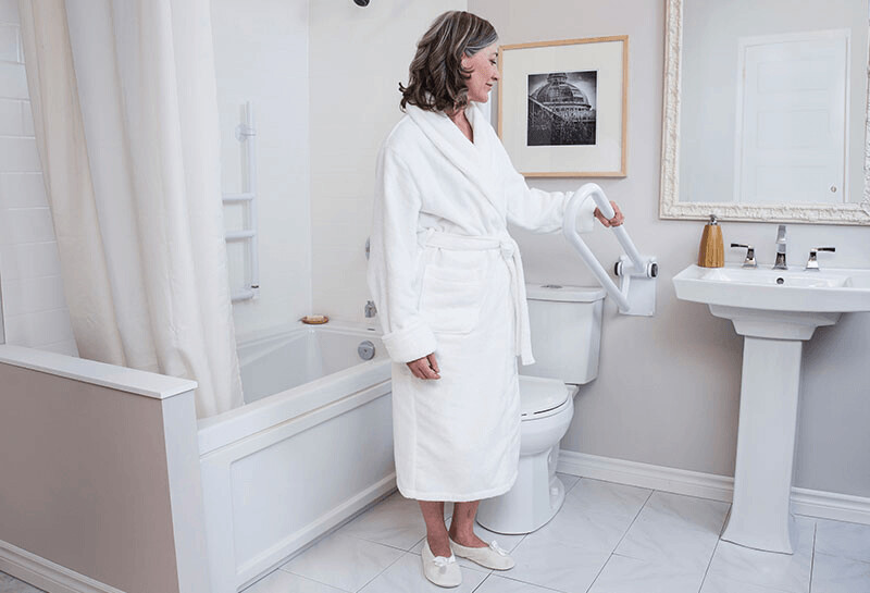 Healthcraft Products PT Rail Left Side: Fold Down Bathroom Safety Rails