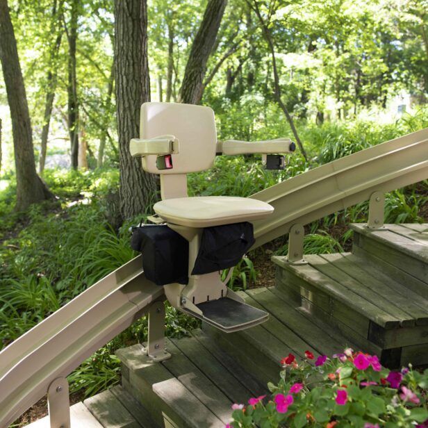 Bruno Elite Outdoor Curved Stairlift CRE-2110E, 400 lb Lift Capacity