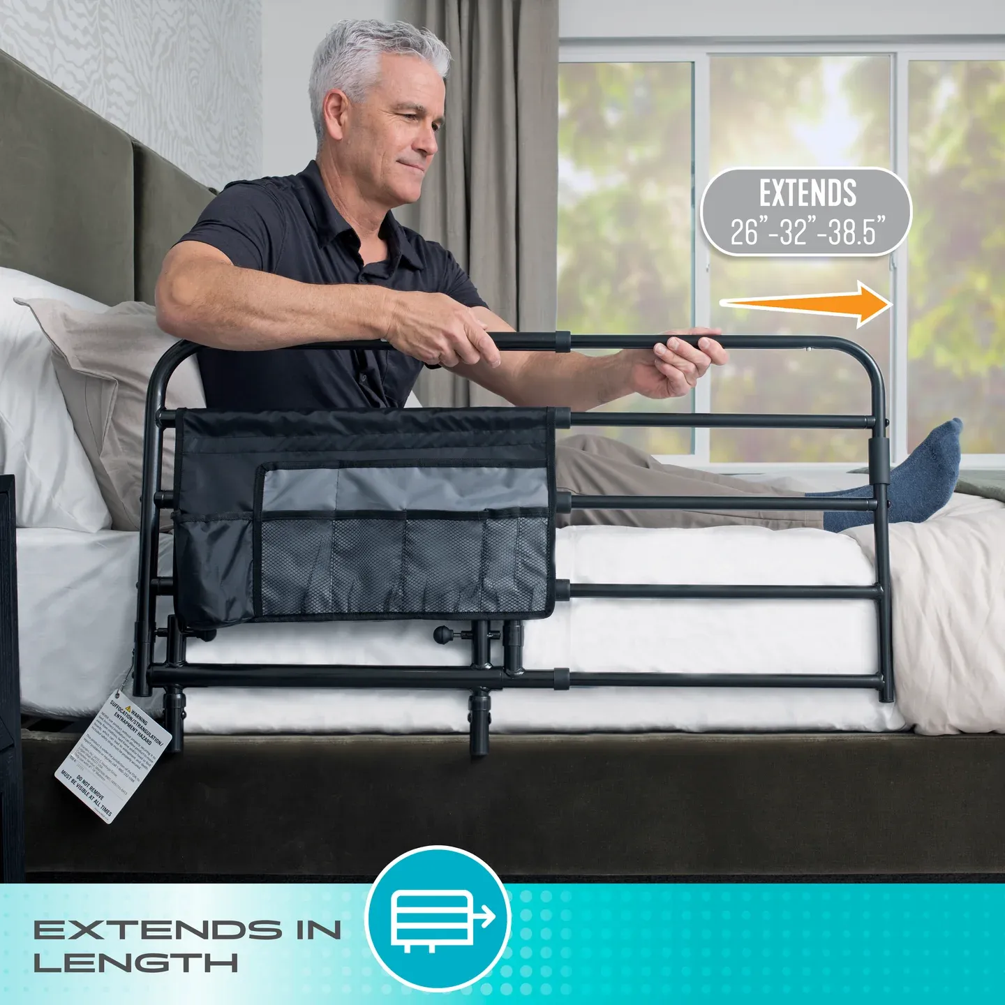 Stander Pivot Bed Rail Tall - #8020