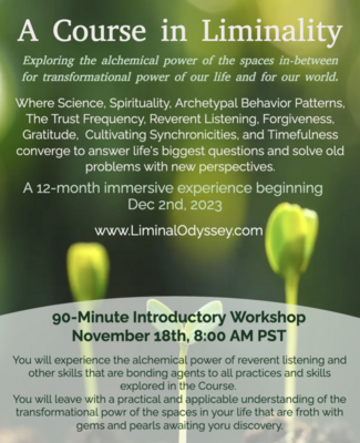 FREE 90 Minute Introductory Workshop in a Course of Liminality