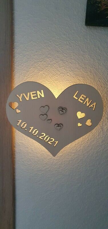 Nachtlicht Schlummerlicht Herz personalisiert