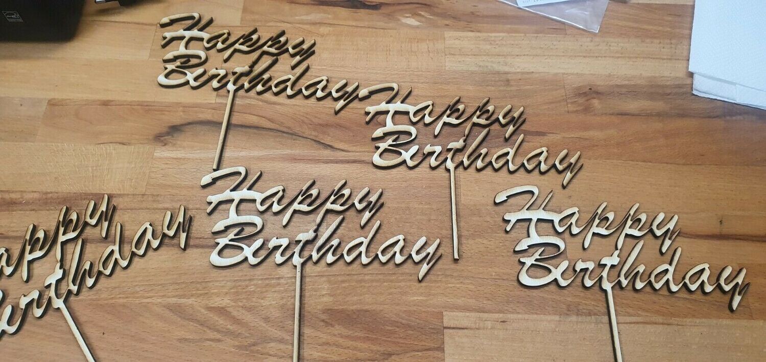 Caketopper "Happy Birthday"