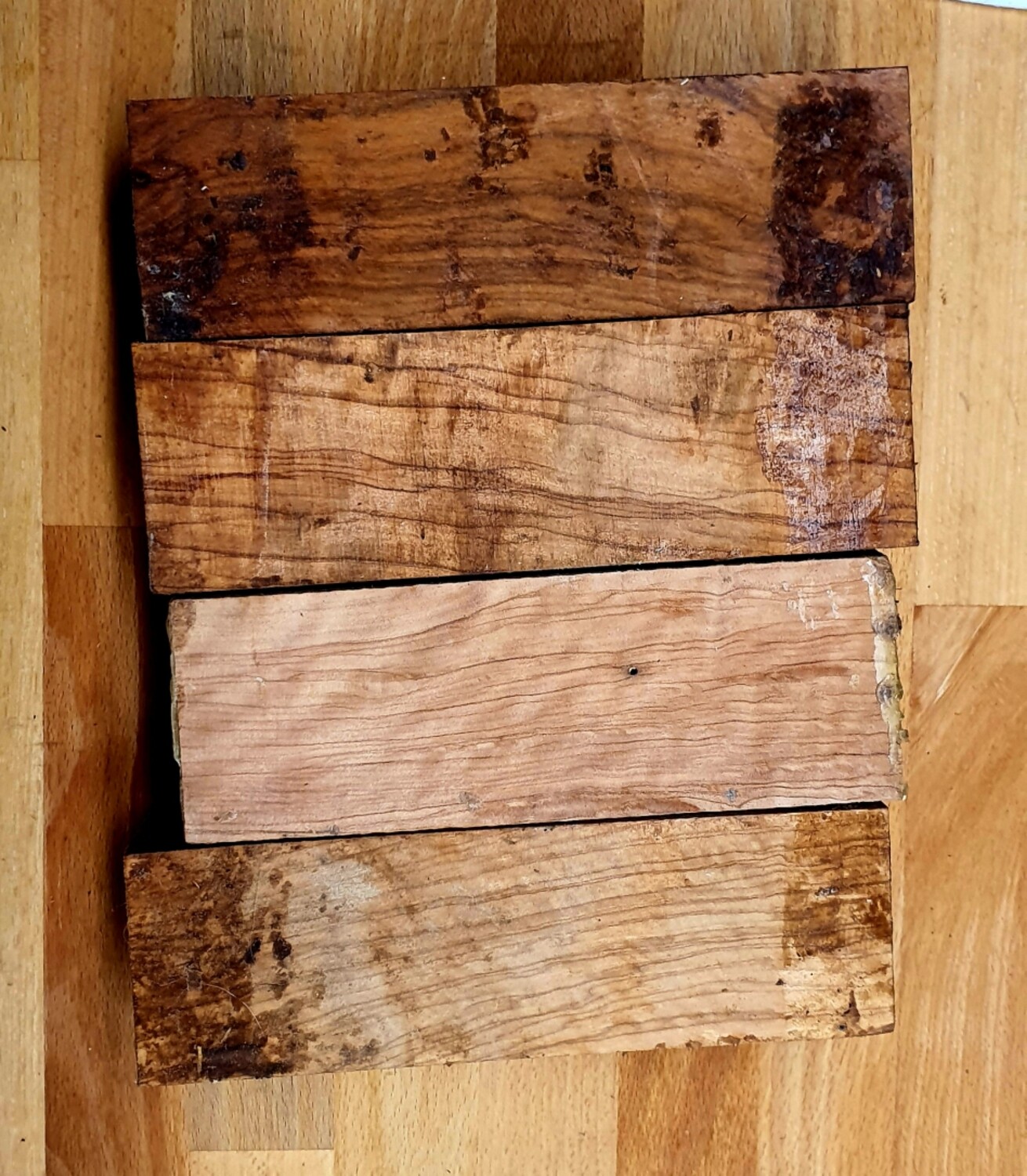 Olivenholz Kantel Messergriff Block 155x50x50mm