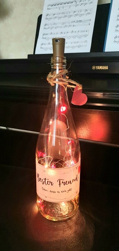 Flasche beleuchtet personalisiert