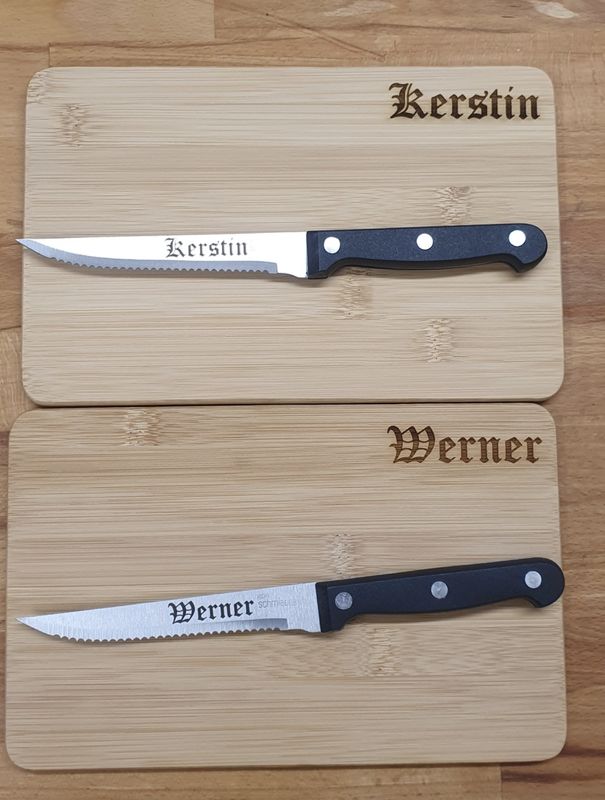 Steakmesser mit Brett