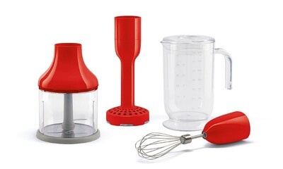 Smeg Set 4 accessori per frullatore a immersione Estetica 50's Style rosso