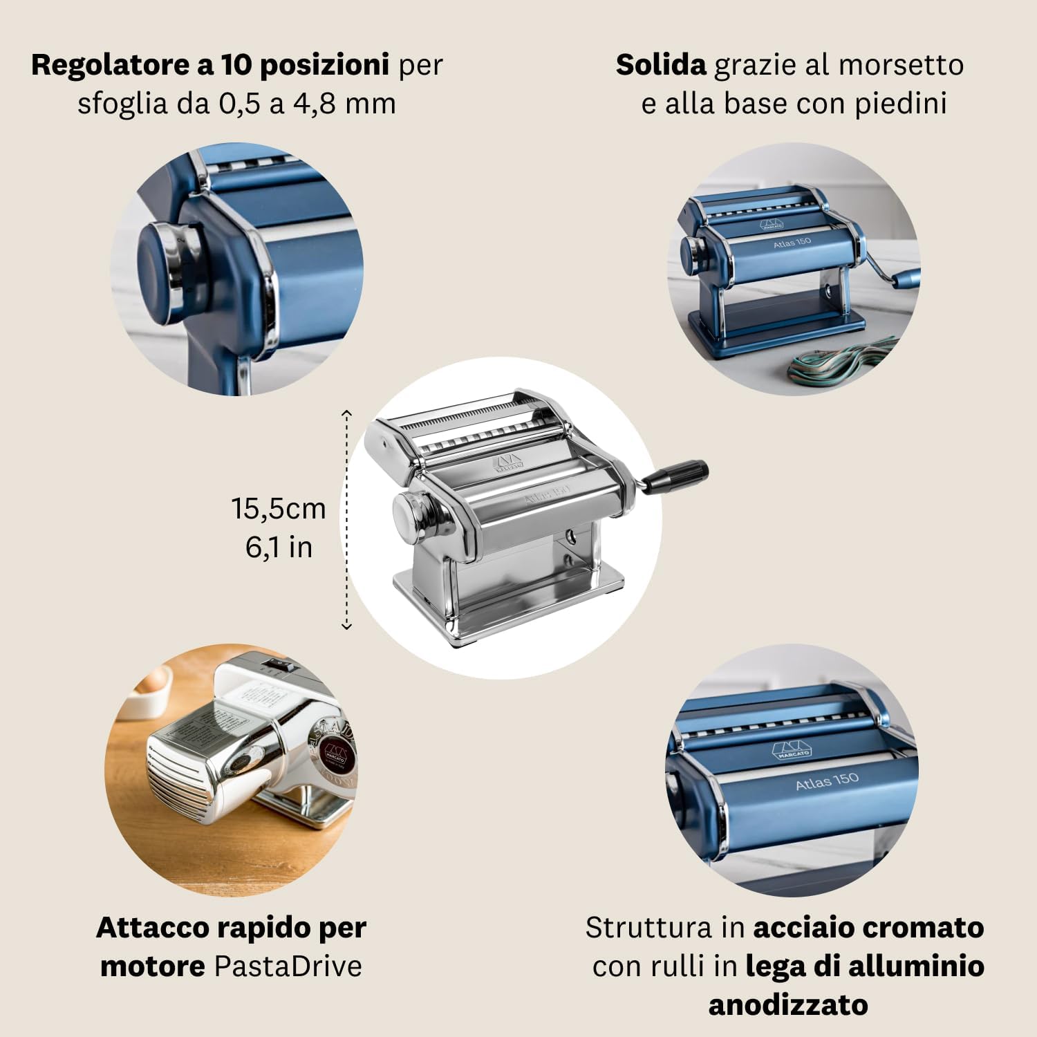 MACCHINA PASTA ATLAS 150 CROMATA
