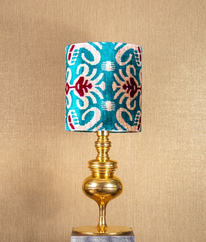TURQUOISE IKAT - SILK VELVET