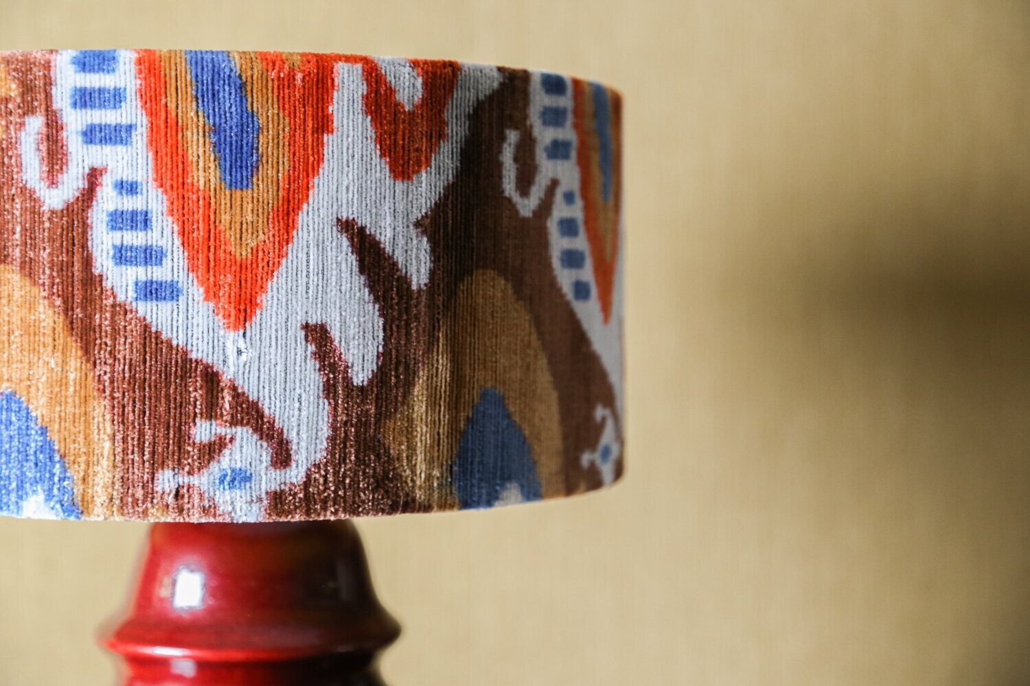 CARAMEL IKAT- SILK VELVET