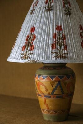 INDIAN BLOCKPRINT 'NATALYA'- GATHERED LAMPSHADE