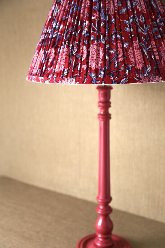 LAMPSHADE 'LOLA' - GATHERED INDIAN BLOCKPRINT