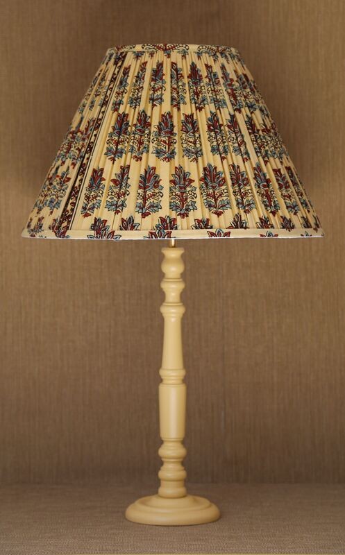 LAMPSHADE 'INDIA' - GATHERED INDIAN BLOCKPRINT