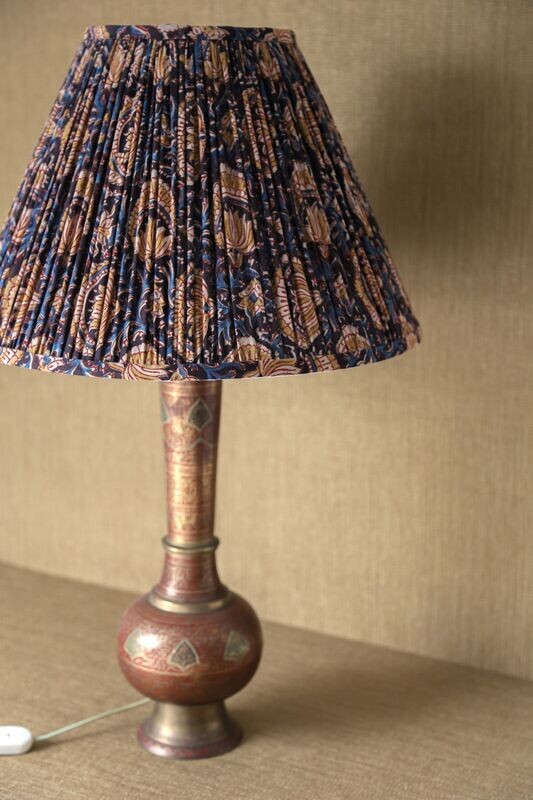 LAMPSHADE 'AUDREY' - GATHERED INDIAN BLOCKPRINT