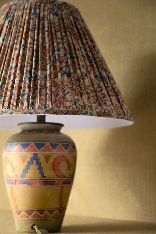 LAMPSHADE 'ALETTA' - GATHERED INDIAN BLOCKPRINT