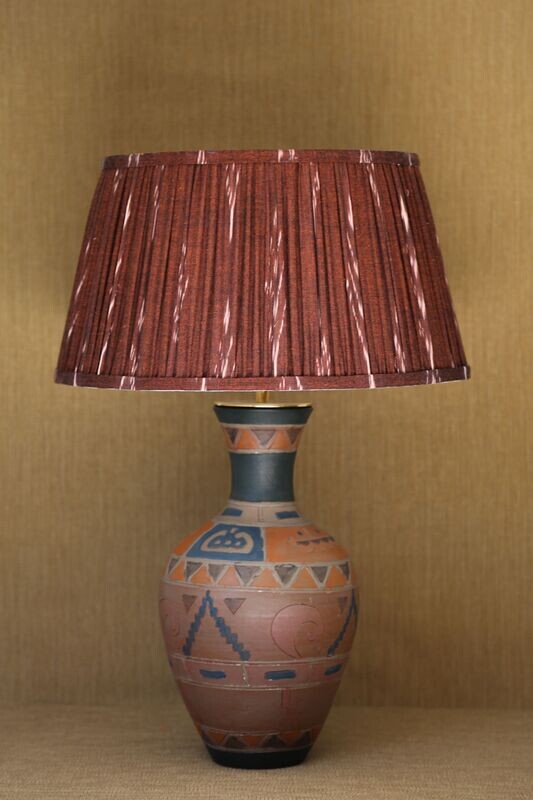 LAMPSHADE 'REINA' - GATHERED INDIAN IKAT
