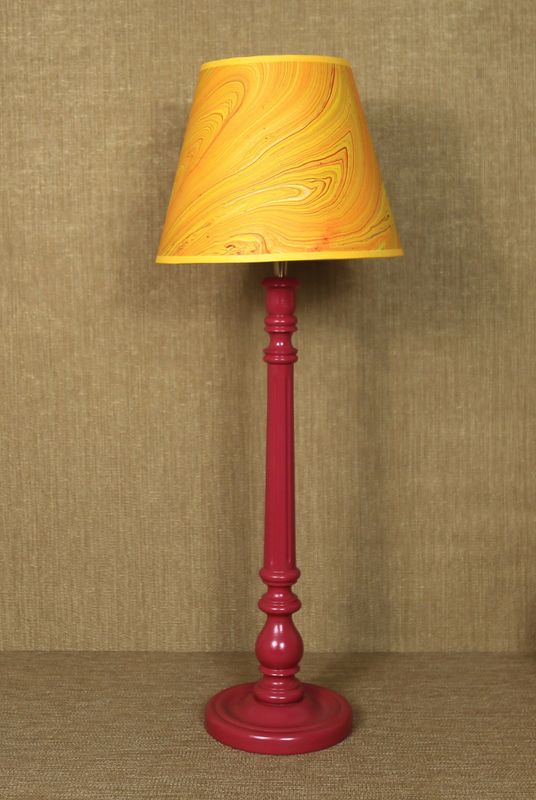 HANDMARBLED PAPER LAMPSHADE - YELLOWGOLD