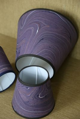 HANDMARBLED PAPER LAMPSHADE - PURPLE
