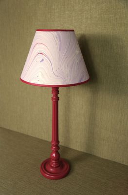 HANDMARBLED PAPER LAMPSHADE - LAVENDER HANDMARBLED PAPER LAMPSHADE - LAVENDER