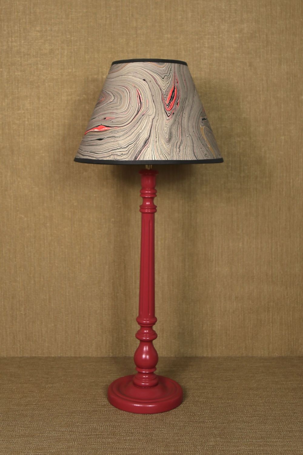 HANDMARBLED PAPER LAMPSHADE - GREY