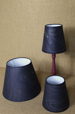 HANDMARBLED PAPER LAMPSHADE - BLACK