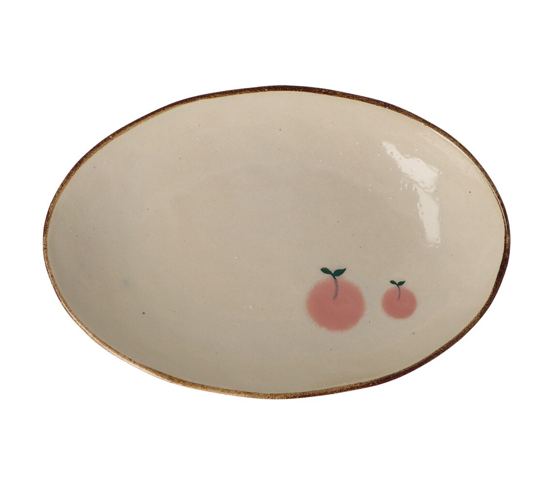 IZAWA美浓烧桃子陶瓷餐具 / Mino Ware Peach Ceramic Tableware Collection By IZAWA, size: 陶瓷盘子大号 / Ceramic Plate