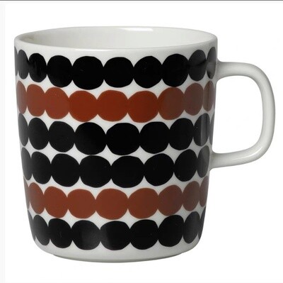 Marimekko棕色＋黑色点点大号杯子 / Brown &amp; Black Polka Dot Large Mug By MARIMEKKO